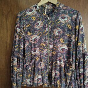 Free People Flowerful Bomber Jacket Size S